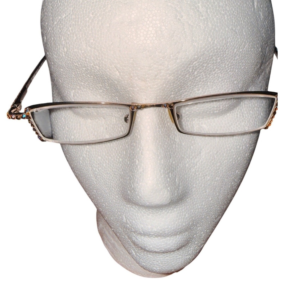 Jimmy Crystal New York Swarovski Crystal Reading Glasses JCR131 +1.75 Gold Tone